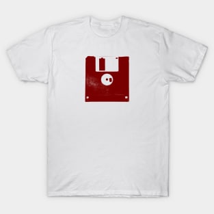 Red Retro Vintage Floppy Disk T-Shirt